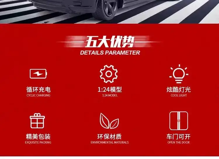 Tesla simulation car model electric remote control car charging racing car drift boy wireless four-channel children's toy car — feature 2