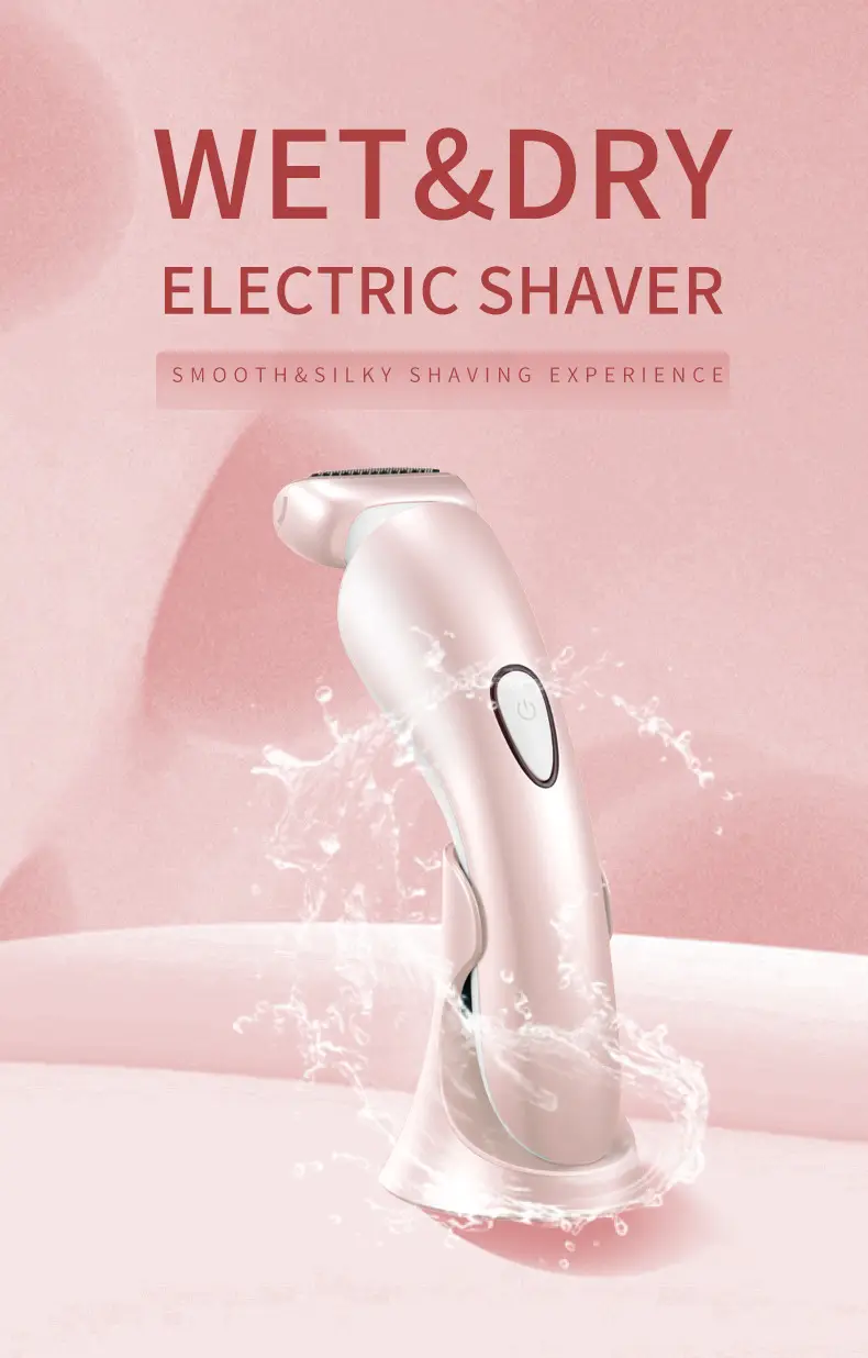 Pink Women's Shaving Epilator, Whole Body Hair Trimmer, Armpit Private Part Shaver, Seven-Level Waterproof — feature 1