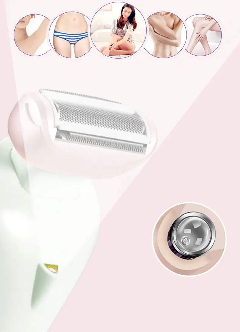 Pink Women's Shaving Epilator, Whole Body Hair Trimmer, Armpit Private Part Shaver, Seven-Level Waterproof — feature 8