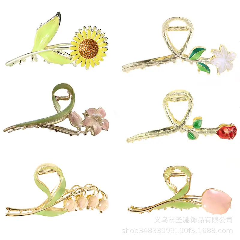 Pink Flower Pearl Hair Clip for Women