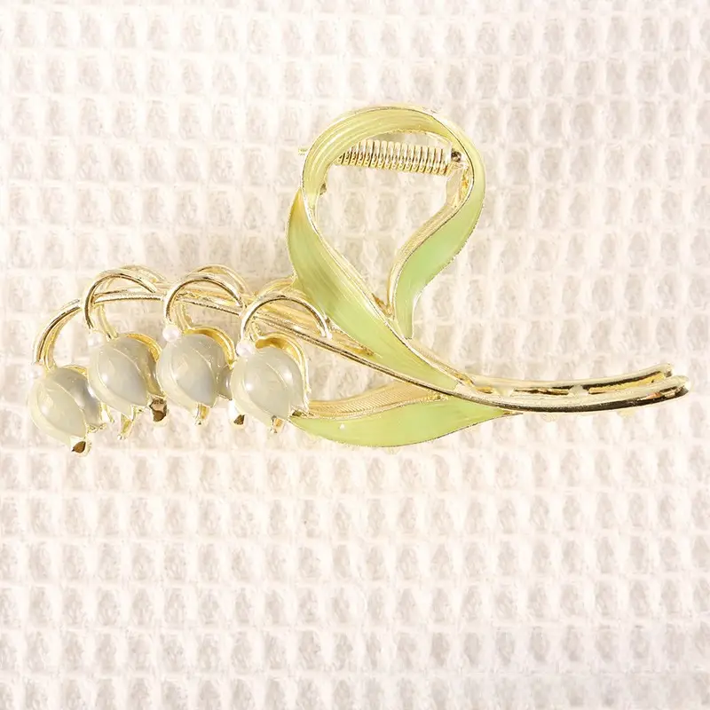 Pink Flower Pearl Hair Clip for Women