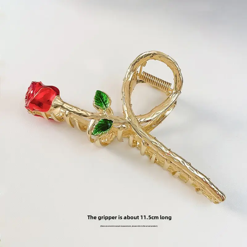Pink Flower Pearl Hair Clip for Women