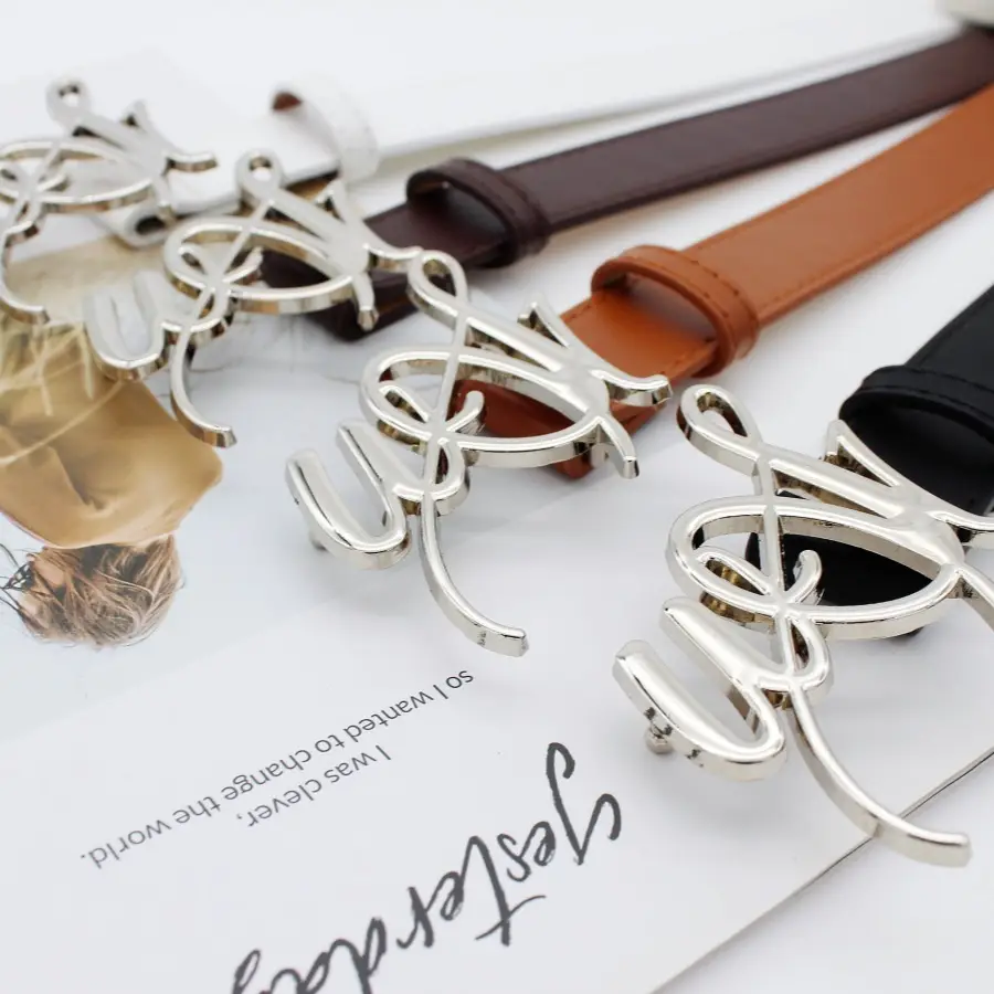 New Ins Trendy English Alphabet Buckle Belt for Women
