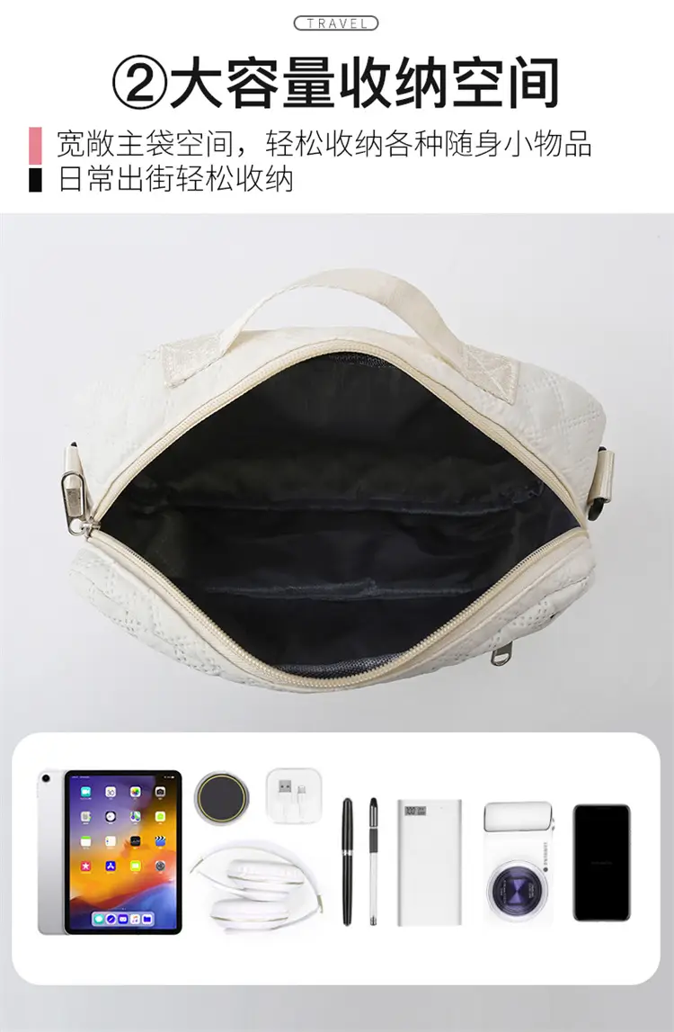 Grey Quilted Crossbody Yoga Fitness Bag 2025 — feature 9