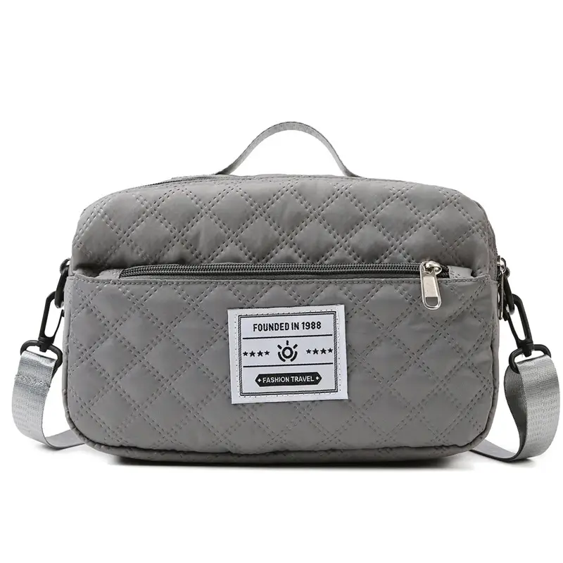 Grey Quilted Crossbody Yoga Fitness Bag 2025 - Image 3