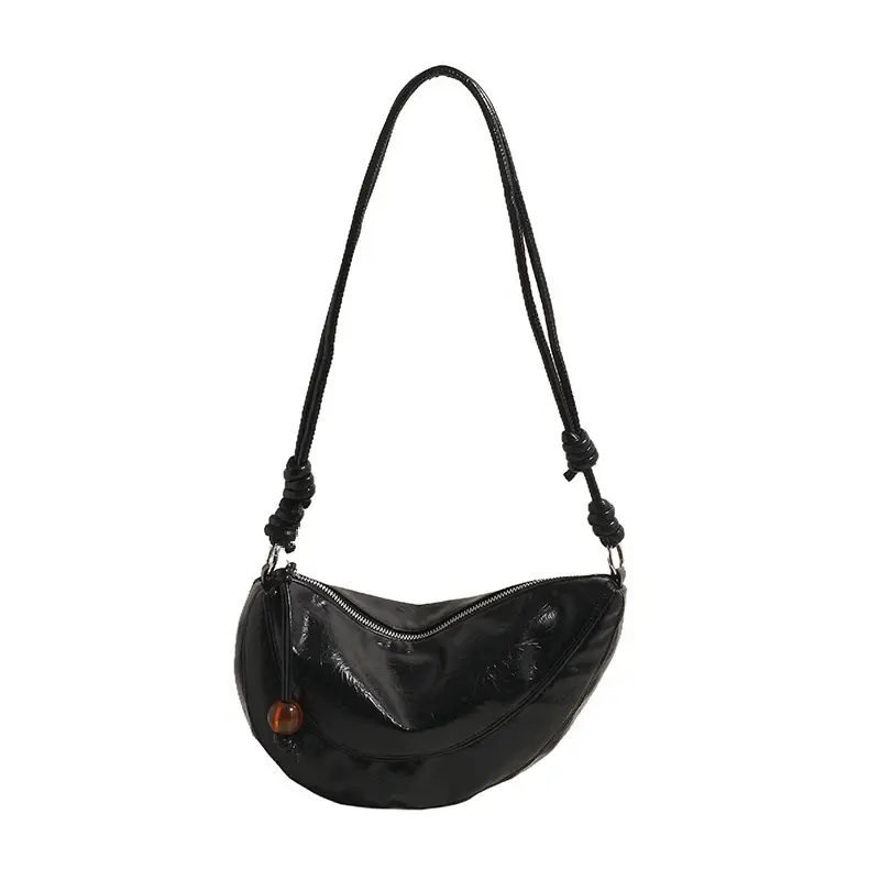 Black Glossy Crossbody Bag for Women 2024 - Image 4