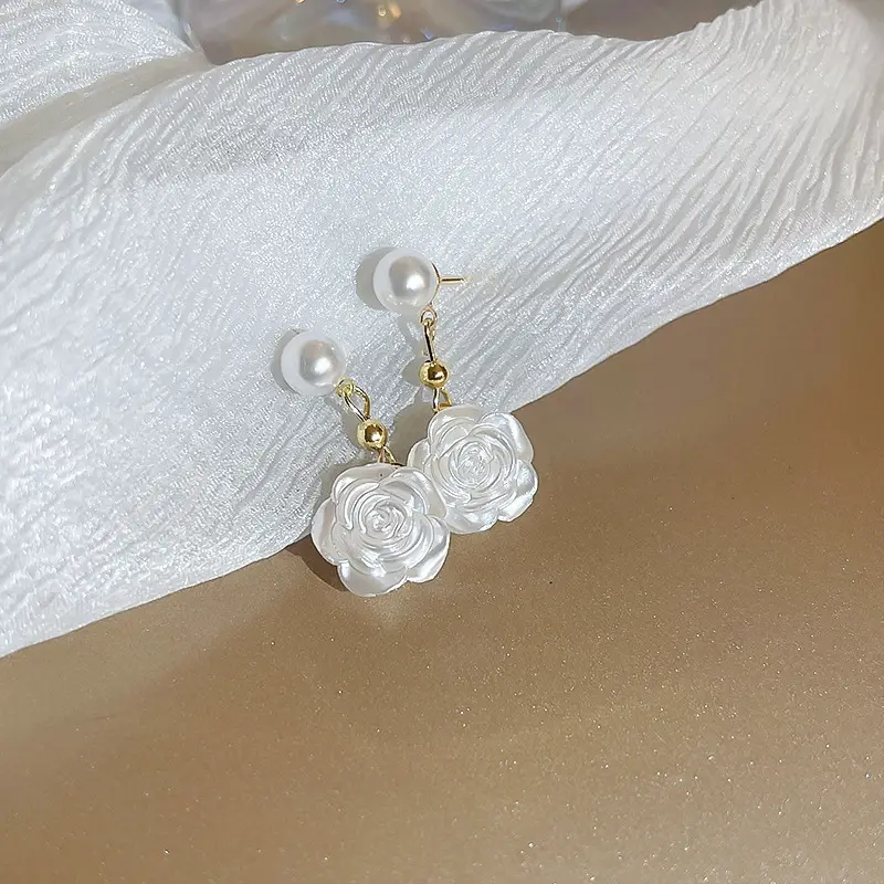 Green Rose Earrings for Girls - 1 Pc Handcrafted Decor - Image 103