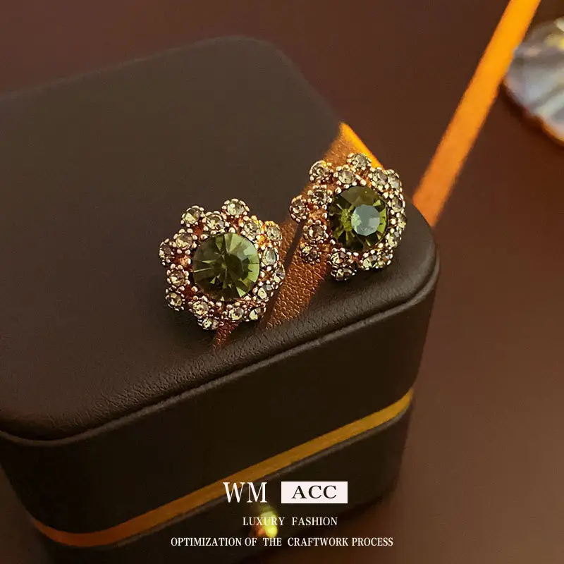 Green Rose Earrings for Girls - 1 Pc Handcrafted Decor - Image 107
