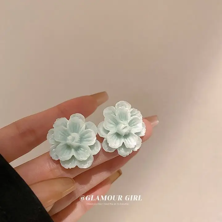 Green Rose Earrings for Girls - 1 Pc Handcrafted Decor - Image 113