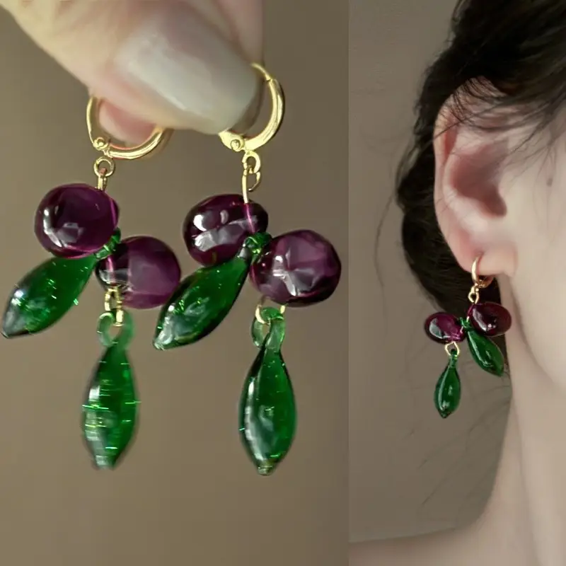 Green Rose Earrings for Girls - 1 Pc Handcrafted Decor - Image 118