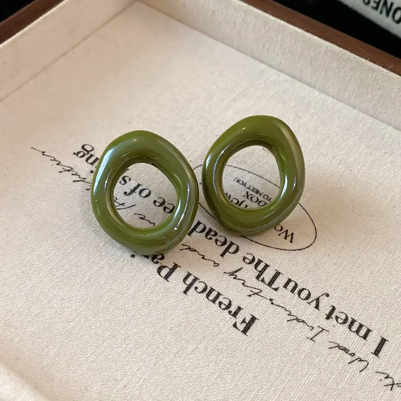 Green Rose Earrings for Girls - 1 Pc Handcrafted Decor - Image 12