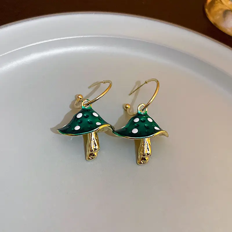 Green Rose Earrings for Girls - 1 Pc Handcrafted Decor - Image 97
