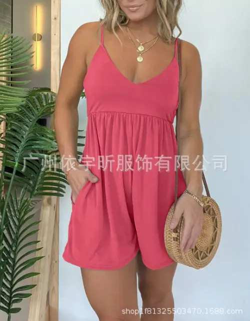 Black Shoulder Strap Casual Shorts for Women — feature 6