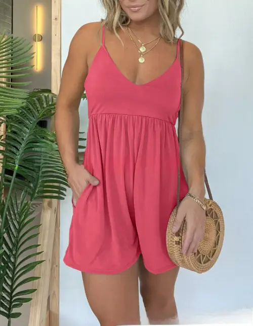 Black Shoulder Strap Casual Shorts for Women - Image 15