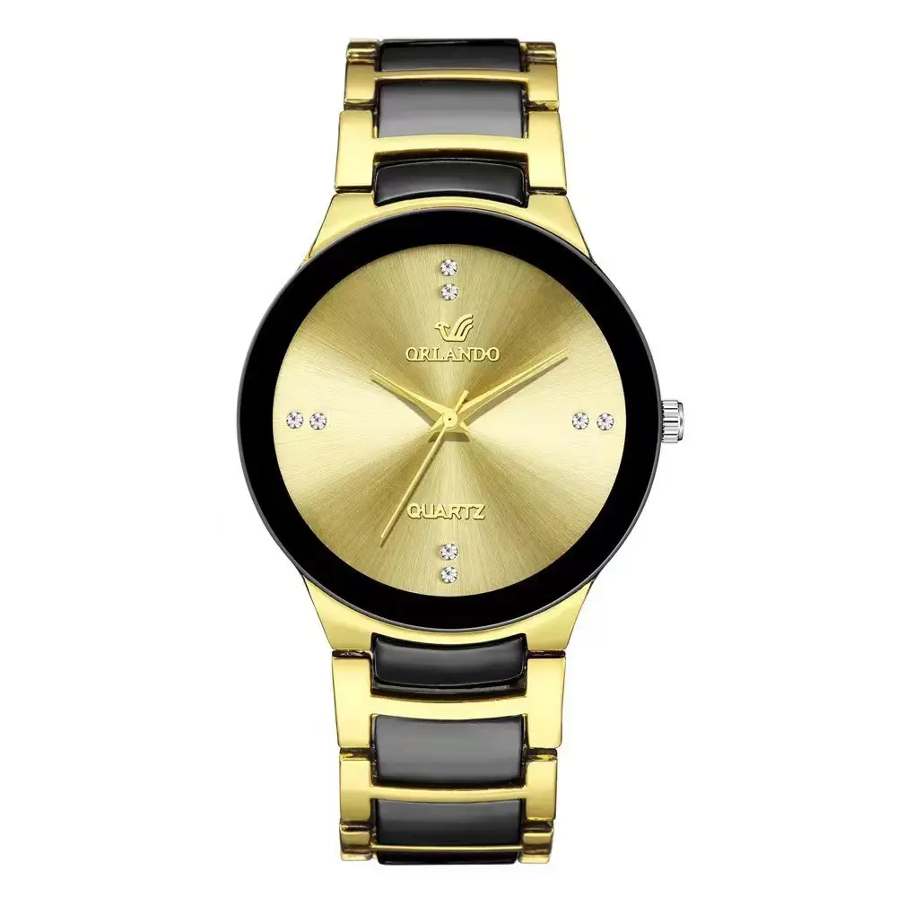 Cross-Border Popular Simple Strip Scale Couple Watch Fashion Trend Business Men's British Style Steel Band Quartz Watch - Image 2