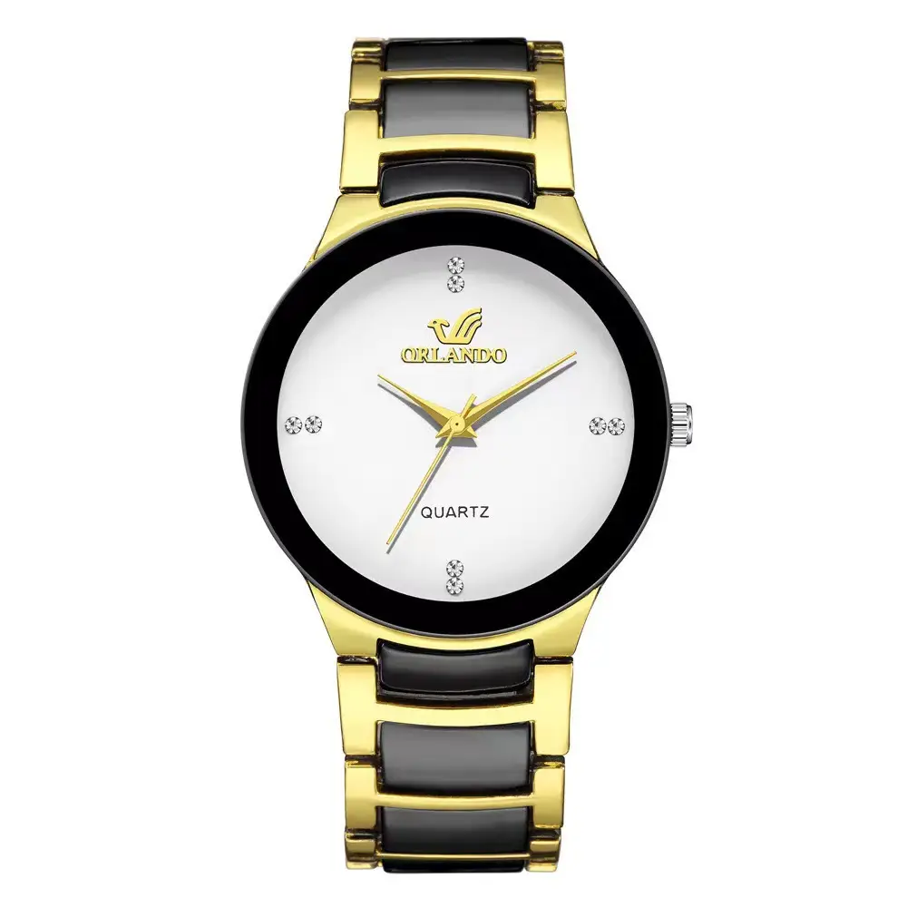 Cross-Border Popular Simple Strip Scale Couple Watch Fashion Trend Business Men's British Style Steel Band Quartz Watch - Image 3