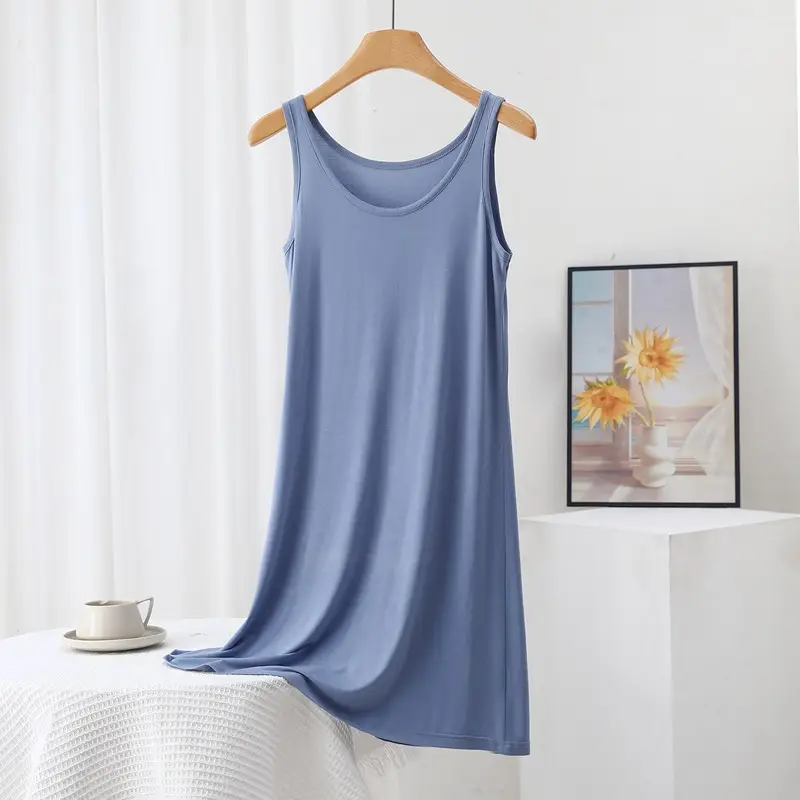 Summer Modal Sling dress Women's plus size Inner Base Skirt Thin Nightdress Vault Skirt Long Skirt A- line Skirt — feature 12