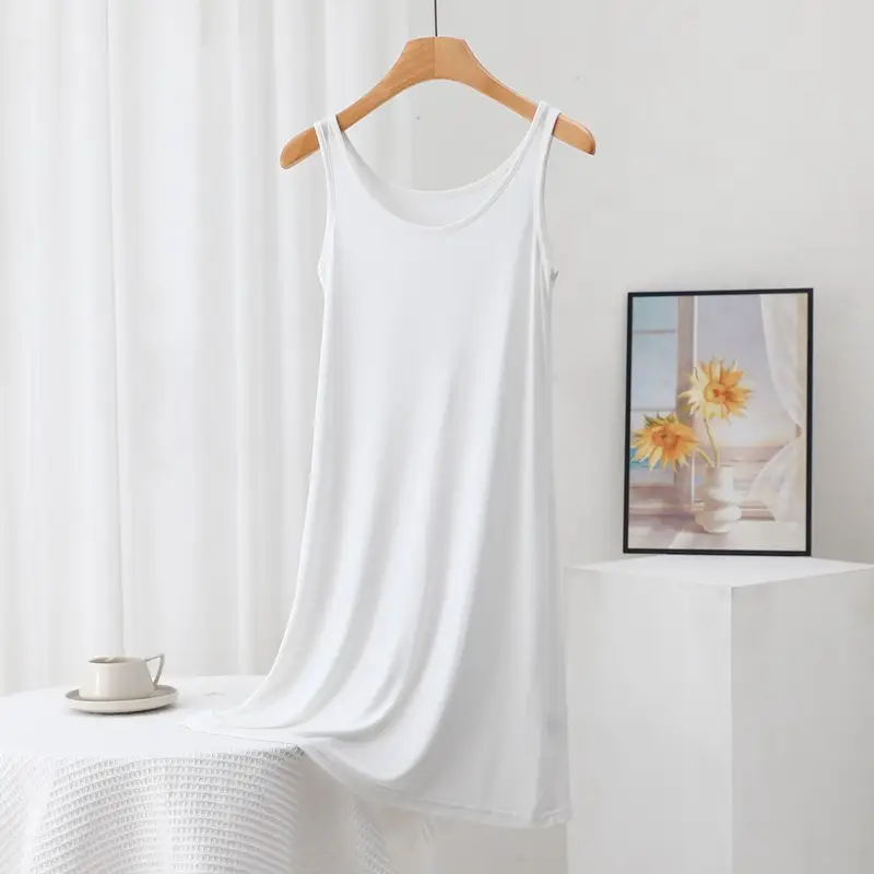 Summer Modal Sling dress Women's plus size Inner Base Skirt Thin Nightdress Vault Skirt Long Skirt A- line Skirt — feature 13