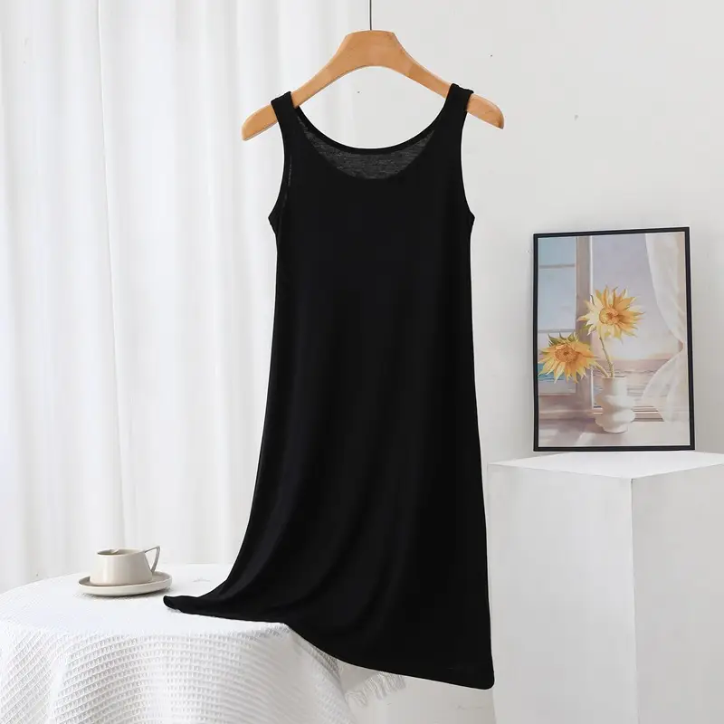 Summer Modal Sling dress Women's plus size Inner Base Skirt Thin Nightdress Vault Skirt Long Skirt A- line Skirt — feature 14