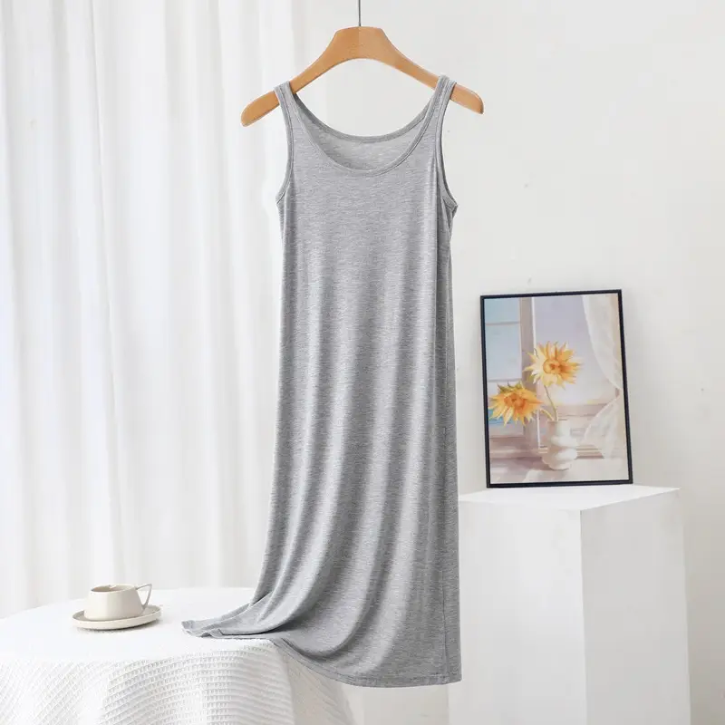 Summer Modal Sling dress Women's plus size Inner Base Skirt Thin Nightdress Vault Skirt Long Skirt A- line Skirt — feature 15
