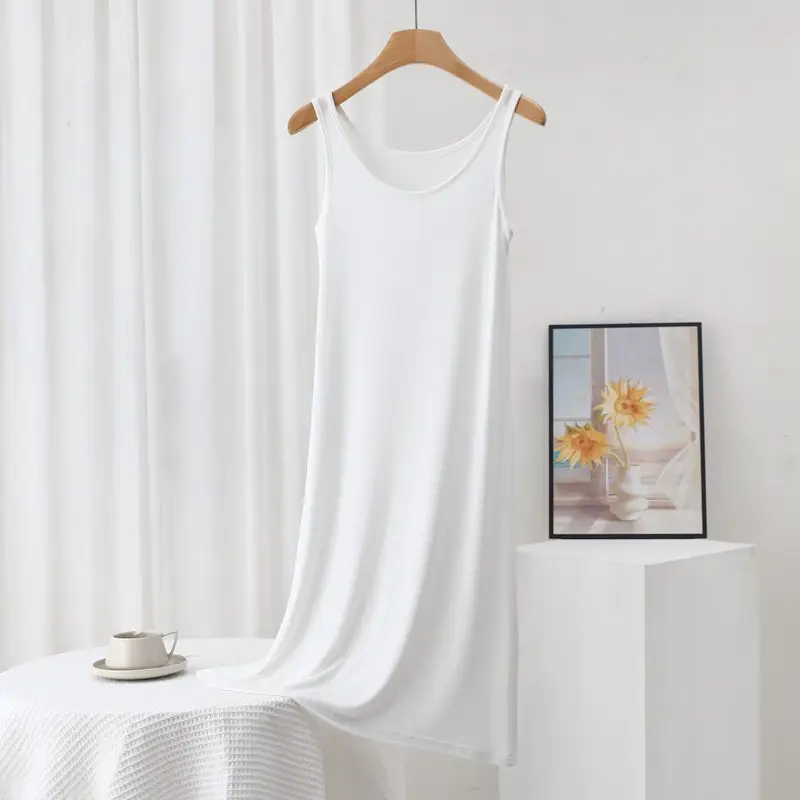 Summer Modal Sling dress Women's plus size Inner Base Skirt Thin Nightdress Vault Skirt Long Skirt A- line Skirt — feature 17