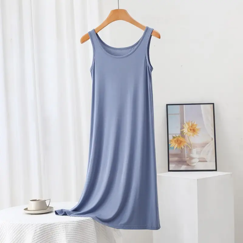 Summer Modal Sling dress Women's plus size Inner Base Skirt Thin Nightdress Vault Skirt Long Skirt A- line Skirt — feature 18