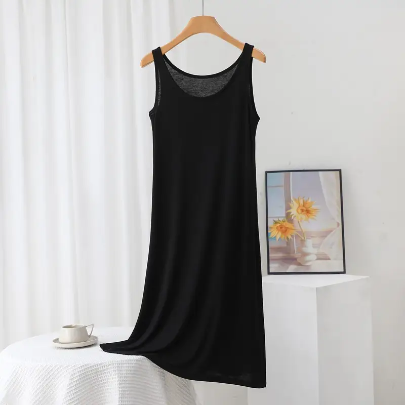 Summer Modal Sling dress Women's plus size Inner Base Skirt Thin Nightdress Vault Skirt Long Skirt A- line Skirt — feature 19