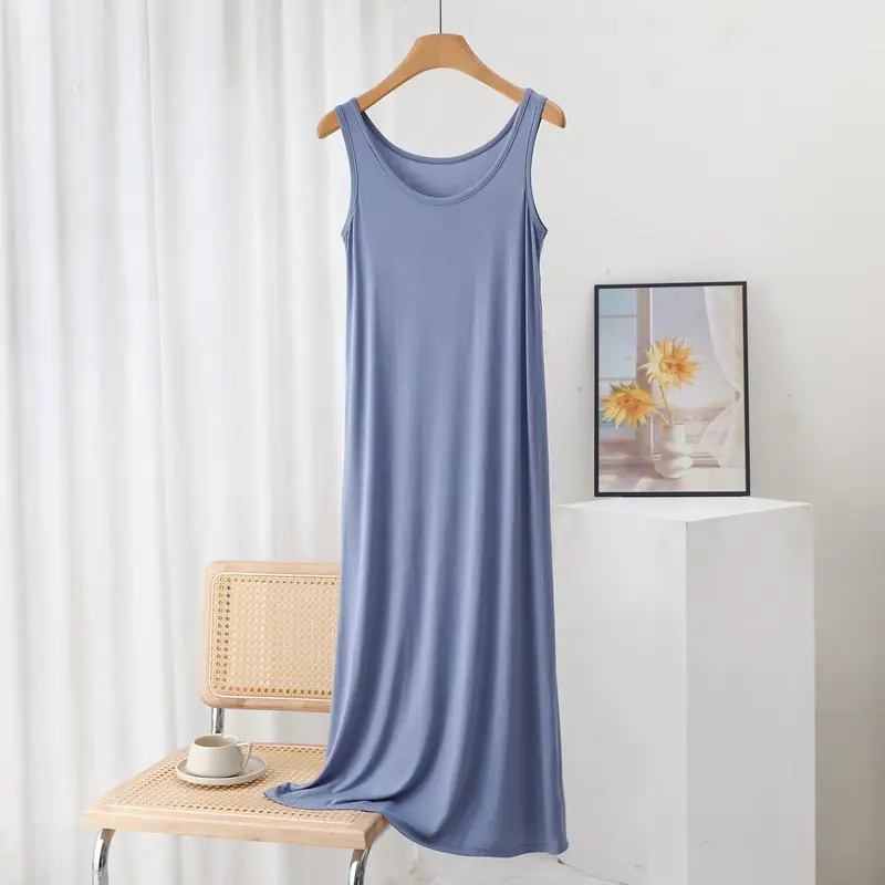 Summer Modal Sling dress Women's plus size Inner Base Skirt Thin Nightdress Vault Skirt Long Skirt A- line Skirt — feature 20