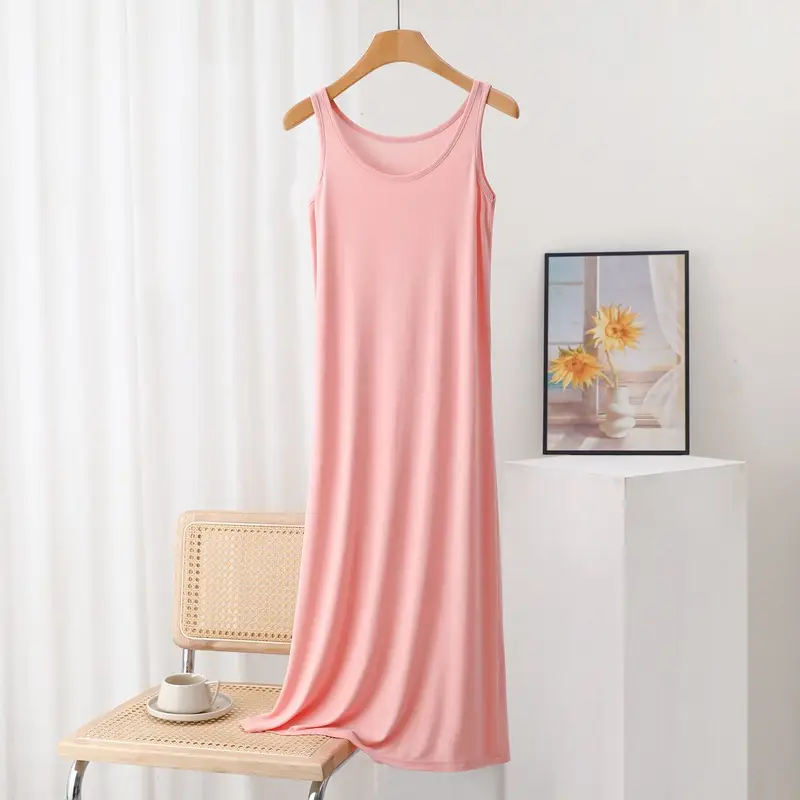 Summer Modal Sling dress Women's plus size Inner Base Skirt Thin Nightdress Vault Skirt Long Skirt A- line Skirt — feature 21