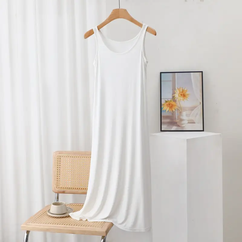 Summer Modal Sling dress Women's plus size Inner Base Skirt Thin Nightdress Vault Skirt Long Skirt A- line Skirt — feature 23