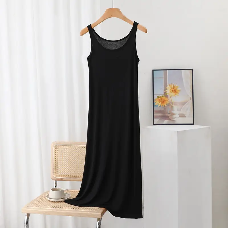 Summer Modal Sling dress Women's plus size Inner Base Skirt Thin Nightdress Vault Skirt Long Skirt A- line Skirt — feature 24