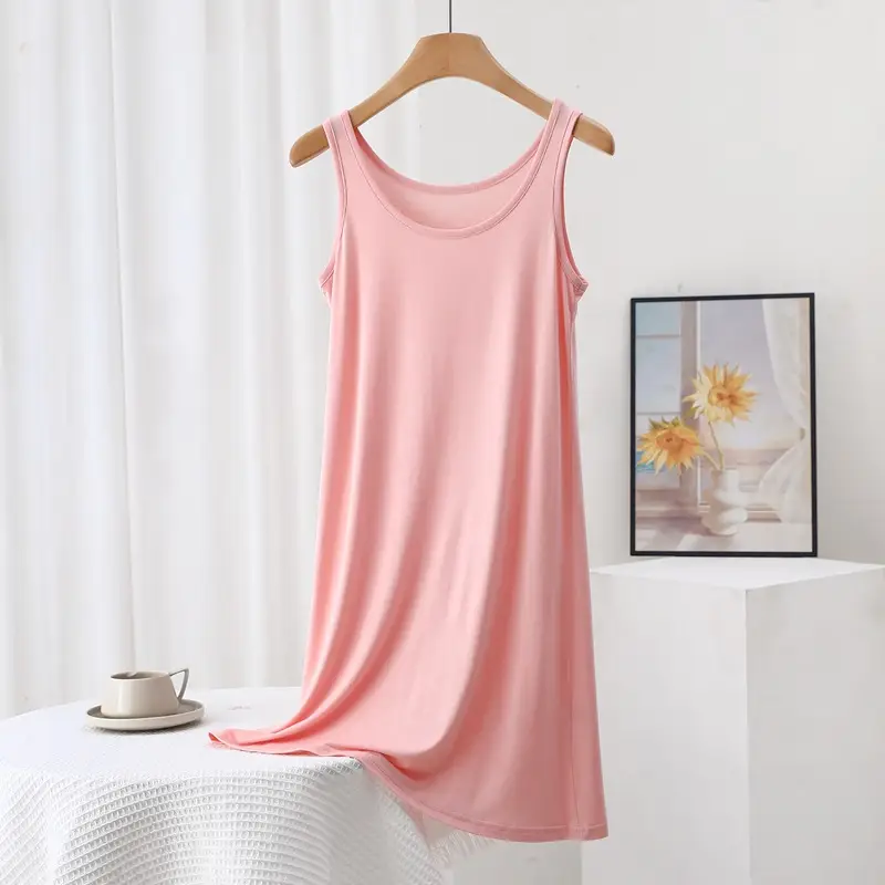 Summer Modal Sling dress Women's plus size Inner Base Skirt Thin Nightdress Vault Skirt Long Skirt A- line Skirt — feature 25