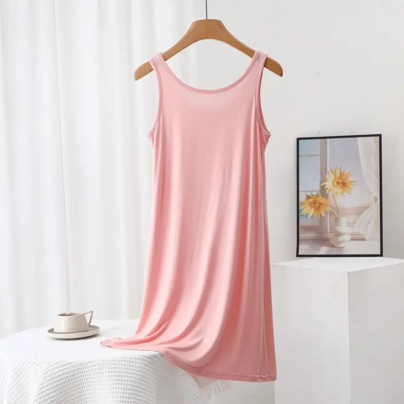 Summer Modal Sling dress Women's plus size Inner Base Skirt Thin Nightdress Vault Skirt Long Skirt A- line Skirt — feature 31