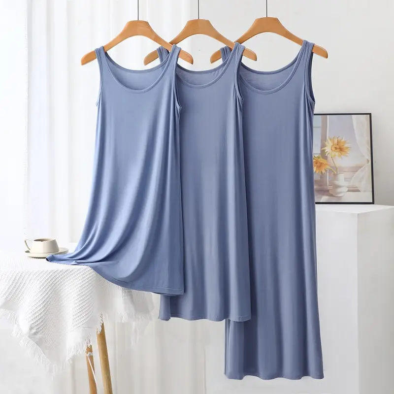 Summer Modal Sling dress Women's plus size Inner Base Skirt Thin Nightdress Vault Skirt Long Skirt A- line Skirt — feature 9