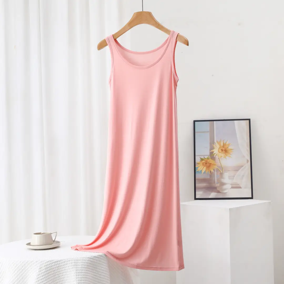 Summer Modal Sling dress Women's plus size Inner Base Skirt Thin Nightdress Vault Skirt Long Skirt A- line Skirt