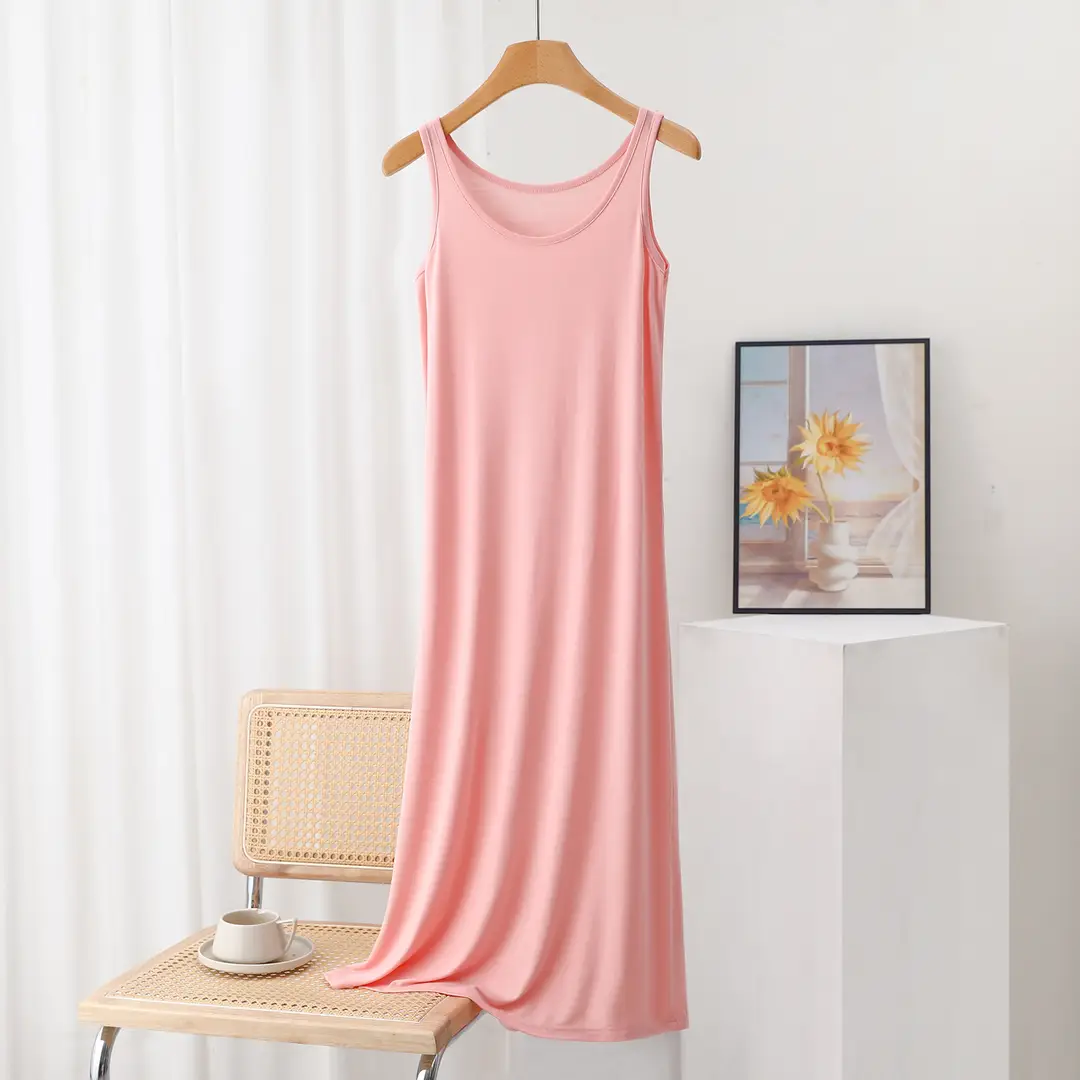 Summer Modal Sling dress Women's plus size Inner Base Skirt Thin Nightdress Vault Skirt Long Skirt A- line Skirt