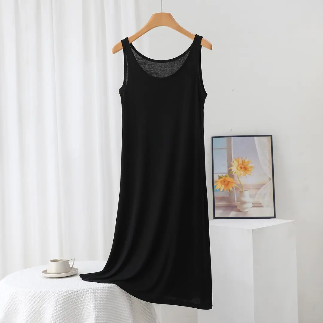 Summer Modal Sling dress Women's plus size Inner Base Skirt Thin Nightdress Vault Skirt Long Skirt A- line Skirt