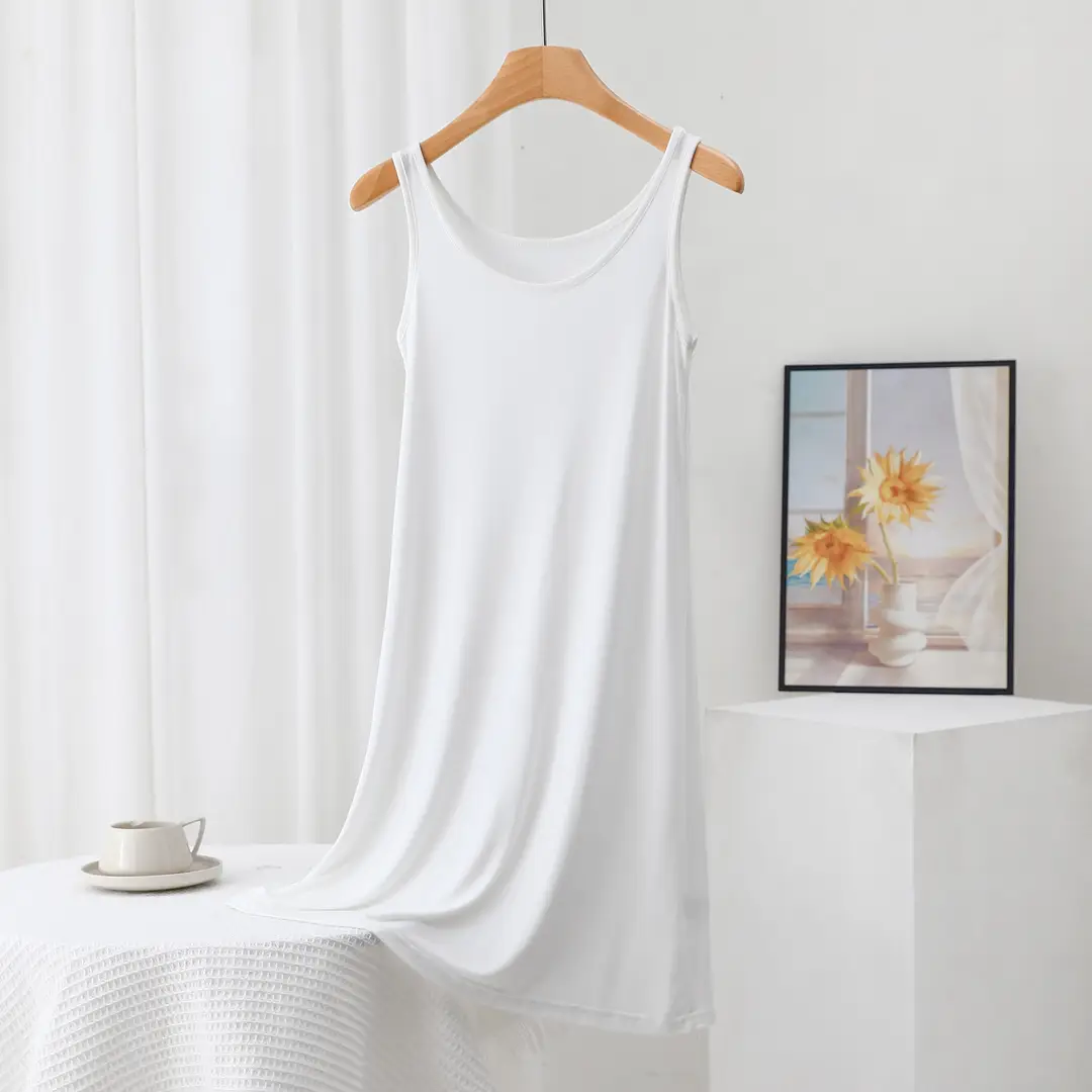 Summer Modal Sling dress Women's plus size Inner Base Skirt Thin Nightdress Vault Skirt Long Skirt A- line Skirt