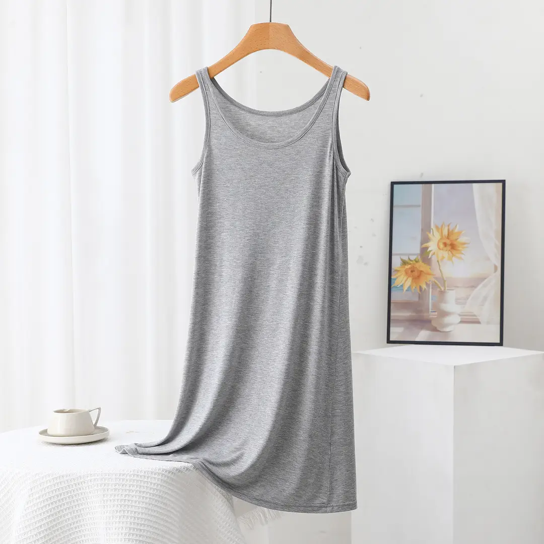 Summer Modal Sling dress Women's plus size Inner Base Skirt Thin Nightdress Vault Skirt Long Skirt A- line Skirt