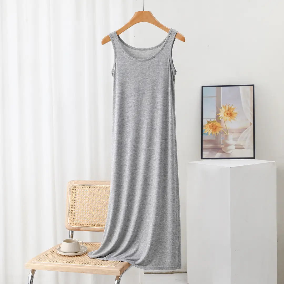 Summer Modal Sling dress Women's plus size Inner Base Skirt Thin Nightdress Vault Skirt Long Skirt A- line Skirt