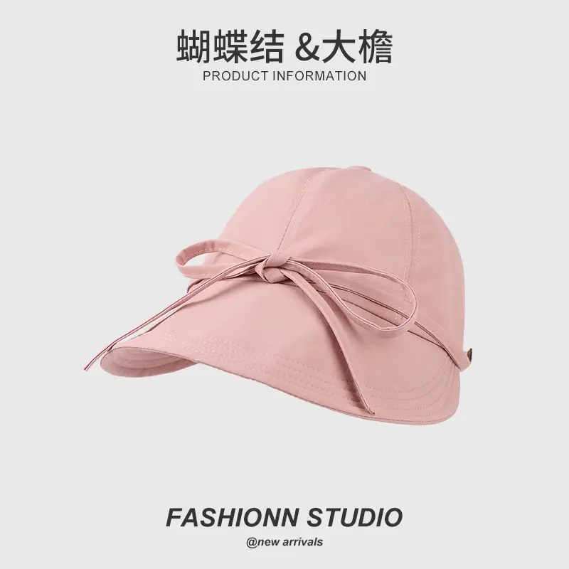 Pink Bow Fisherman Sun Hat for Women — feature 6