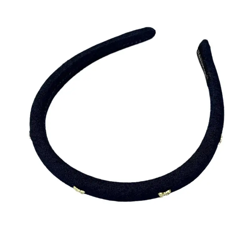 Korean Style Retro Alloy Bow Denim Headband