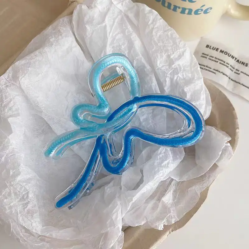 Blue Jelly Gradient Butterfly Hair Clip - Image 6