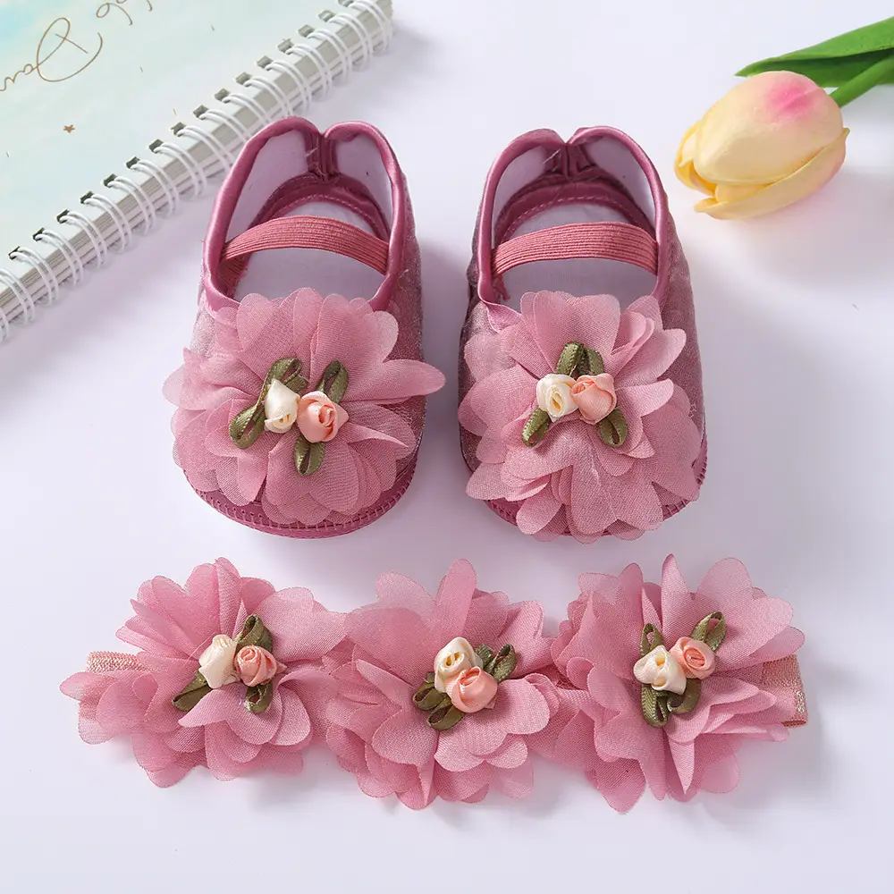 Black Floral Baby Shoes 0-1 Year Old