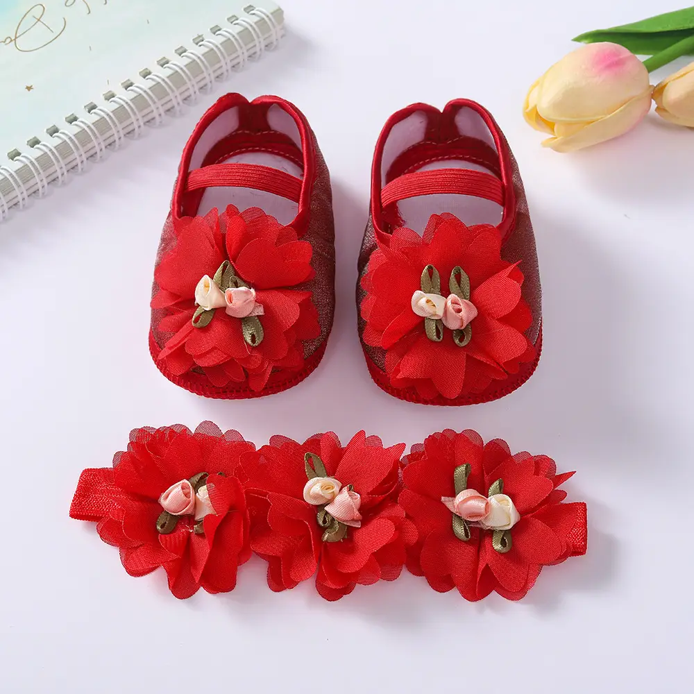 Black Floral Baby Shoes 0-1 Year Old — feature 10
