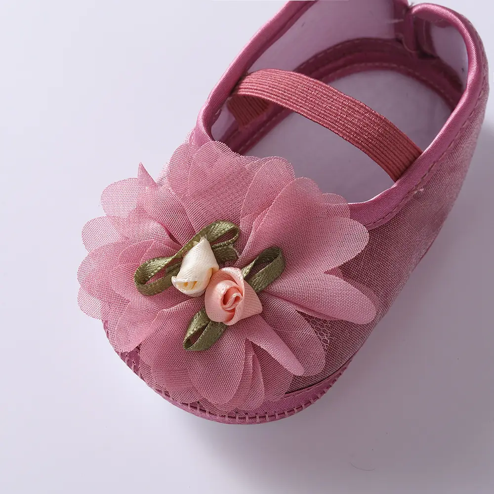 Black Floral Baby Shoes 0-1 Year Old — feature 2