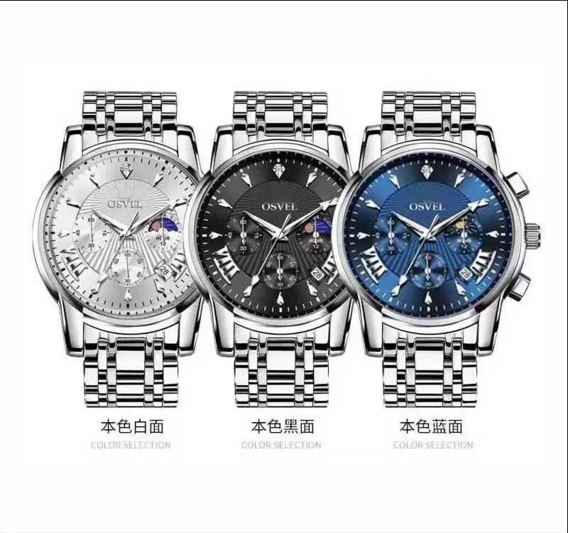 Men's Luxury Luminous Quartz Watch Gold Silver Steel Band — feature 2