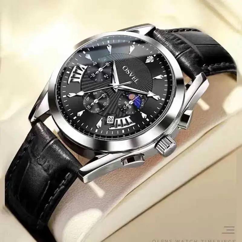 Men's Luxury Luminous Quartz Watch Gold Silver Steel Band - Image 14