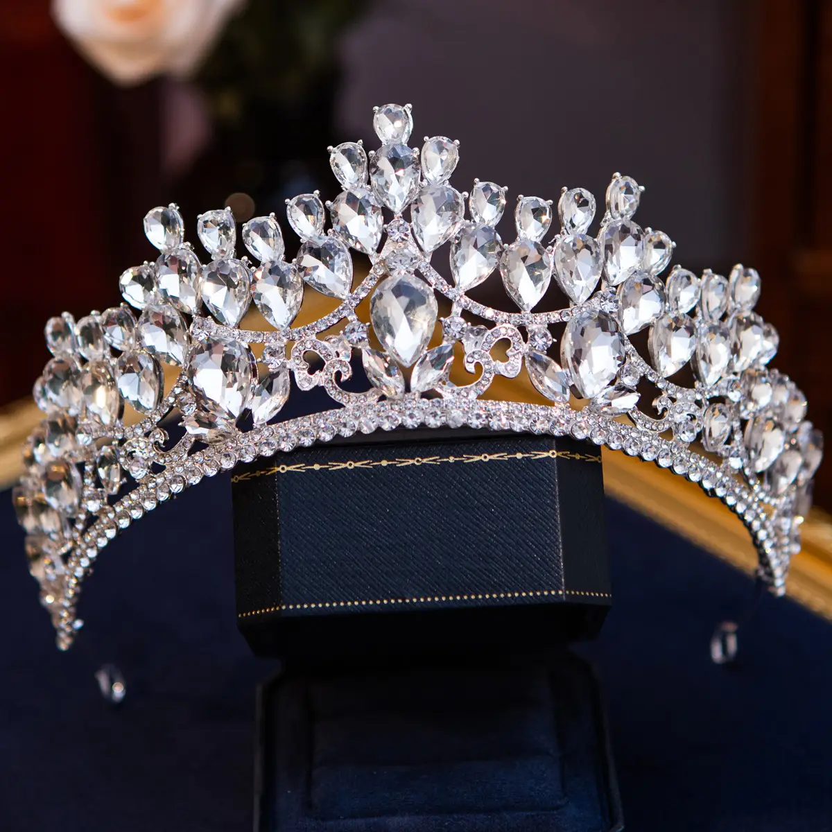 European & American Cross Border Bride Crown Crystal Birthday Headwear Vintage Queen Hair Accessories Ball Crown Original Wholesale
