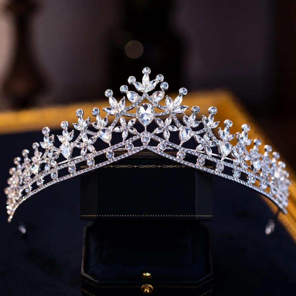 European & American Cross Border Bride Crown Crystal Birthday Headwear Vintage Queen Hair Accessories Ball Crown Original Wholesale